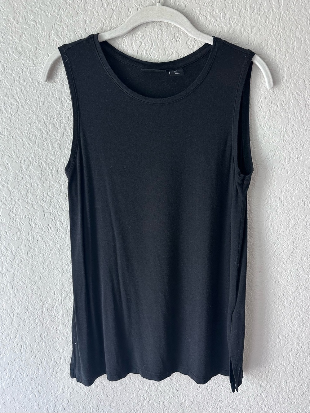Adrienne Vittadini Black Sleeveless Tunic Tank Top Size Large